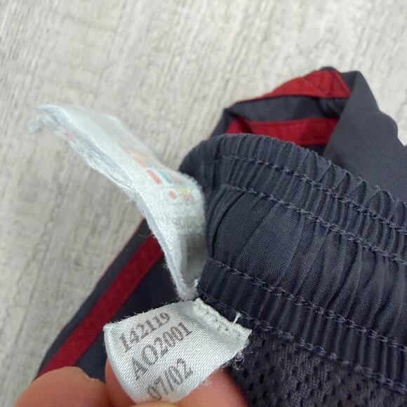 Vintage Adidas Windbreaker Track Pants Men's Large Gray Red Striped y2k Soccer - Picture 5 of 11